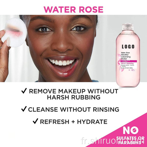 Nettoyant à l&#39;eau micellaire sans huile de rose de marque privée